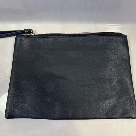 EUC large black studded wristlet with HTS initials - Picture 2 of 2